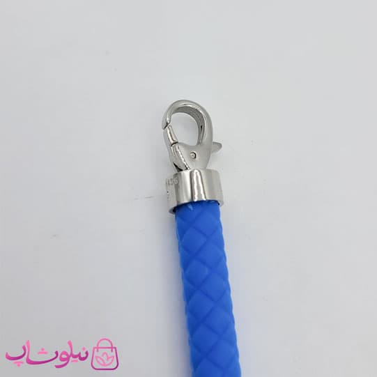 دستبند امگا رابر آبی با قفل نقره ای مردانه زنانه کیفیت مستر کد 1100 — تصویر ۳