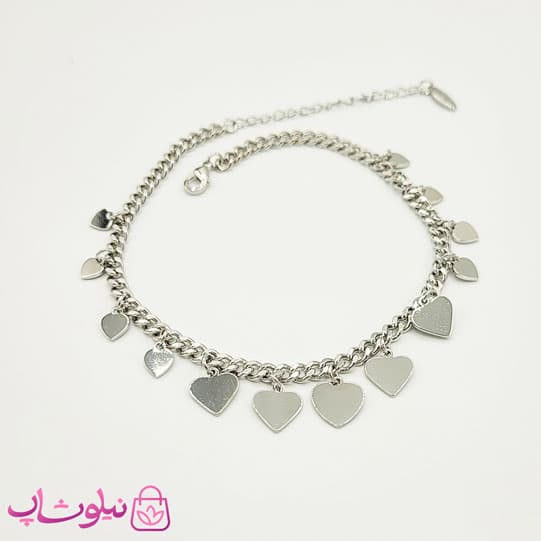 پابند دخترانه ysx با آویز قلب نقره ای کد 891