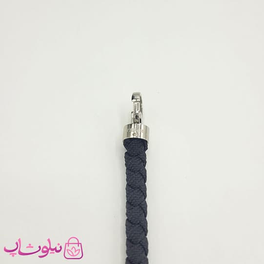 دستبند امگا برزنتی یا کنفی مشکی مردانه با قفل نقره ای کیفیت مستر کد 1100 — تصویر ۸