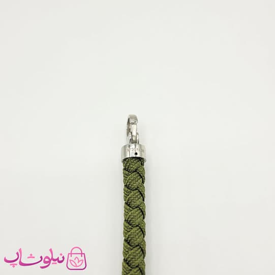 دستبند امگا مردانه برزنتی یا کنفی سبز با قفل نقره ای کیفیت مستر کد 1100 — تصویر ۹