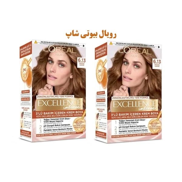 پک 2عددی رنگ مو EXCELLENCE شماره 6.13 رنگ قهوه ای موکا – نسل جدید — تصویر ۱۰