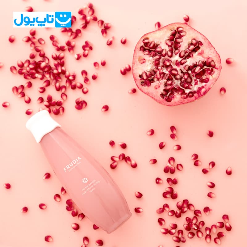 تونر آبرسان صورت فرودیا Frudia حاوی عصاره انار ضد چروک و کلاژن ساز حجم 195 میلیلیتر — تصویر ۷