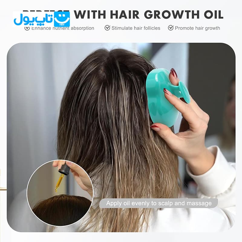 براش ماساژور پوست سر هیربرست HairBurst مدل Scalp Stimulating مخصوص افزایش رشد مو و شست و شوی مؤثر کف سر — تصویر ۶