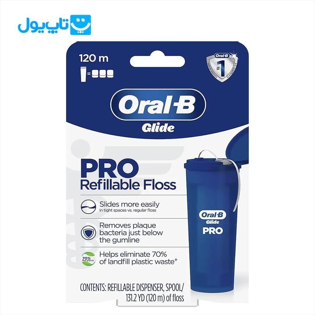 کیت نخ دندان اورال بی Oral B مدل Glide Pro طول 120 متر با قابلیت پر کردن مجدد — تصویر ۷