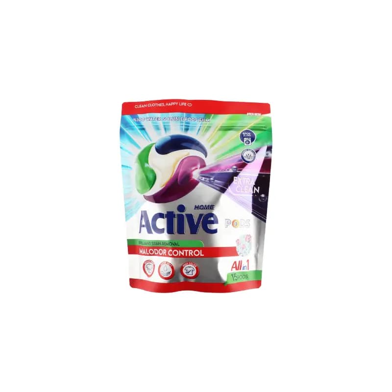 پاد ماشین لباسشویی (قرص ماشین لباسشویی ) اکتیو مدل All in 1 – بسته 15 عددی — تصویر ۲