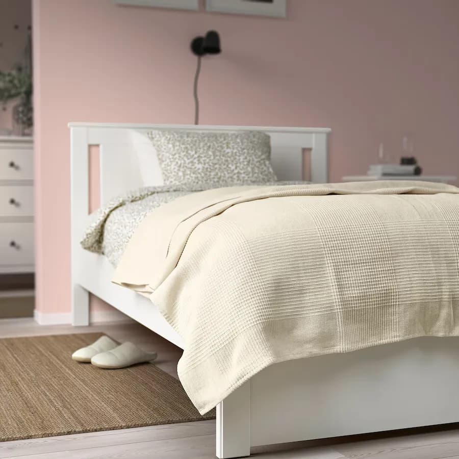 روتختی پنبه طبیعی رنگ نشده ایکیا INDIRA سایز 230×250 سانتیمتر — تصویر ۴