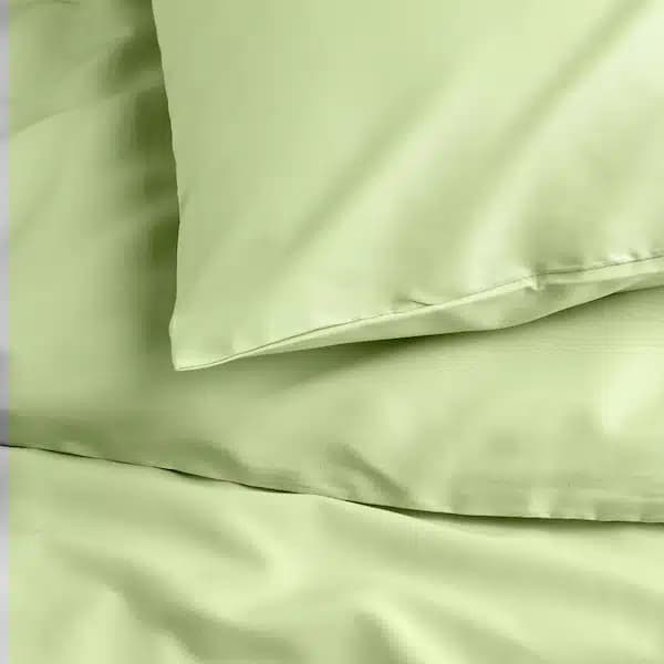 روکش لحاف و 2 عدد روبالشی ایکیا PILTANDVINGE سبز روشن، 240×220/50×80 — تصویر ۷
