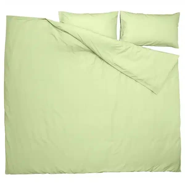 روکش لحاف و 2 عدد روبالشی ایکیا PILTANDVINGE سبز روشن، 240×220/50×80 — تصویر ۵
