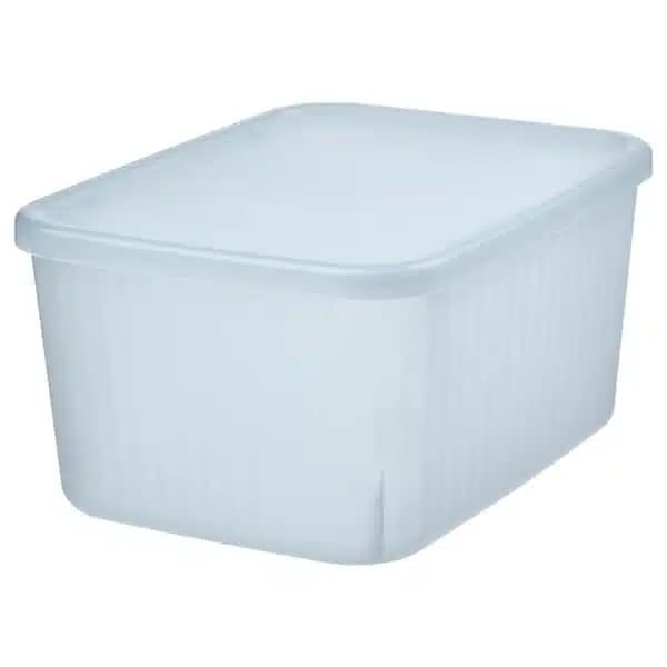 باکس درب دار طوسی-آبی روشن شفاف ایکیا RYKTA حجم 3.5 لیتر، ابعاد 18x24x12 سانتیمتر — تصویر ۲