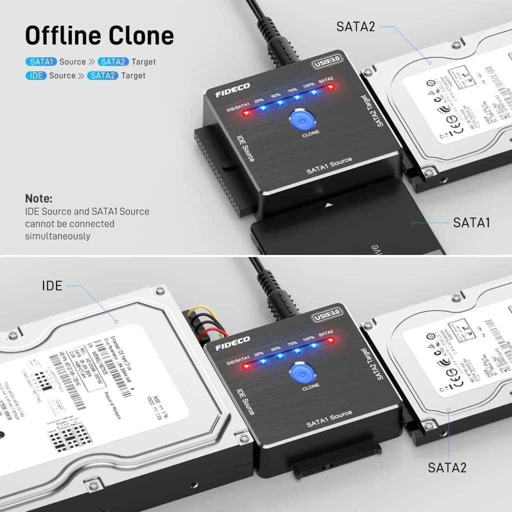 تبدیل IDE/SATA به USB 3.0 فیدیکو مدل Fideco S3G-PL06 — تصویر ۴