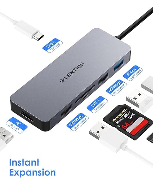 هاب 7 پورت لنشن LENTION USB C Hub C17 — تصویر ۳