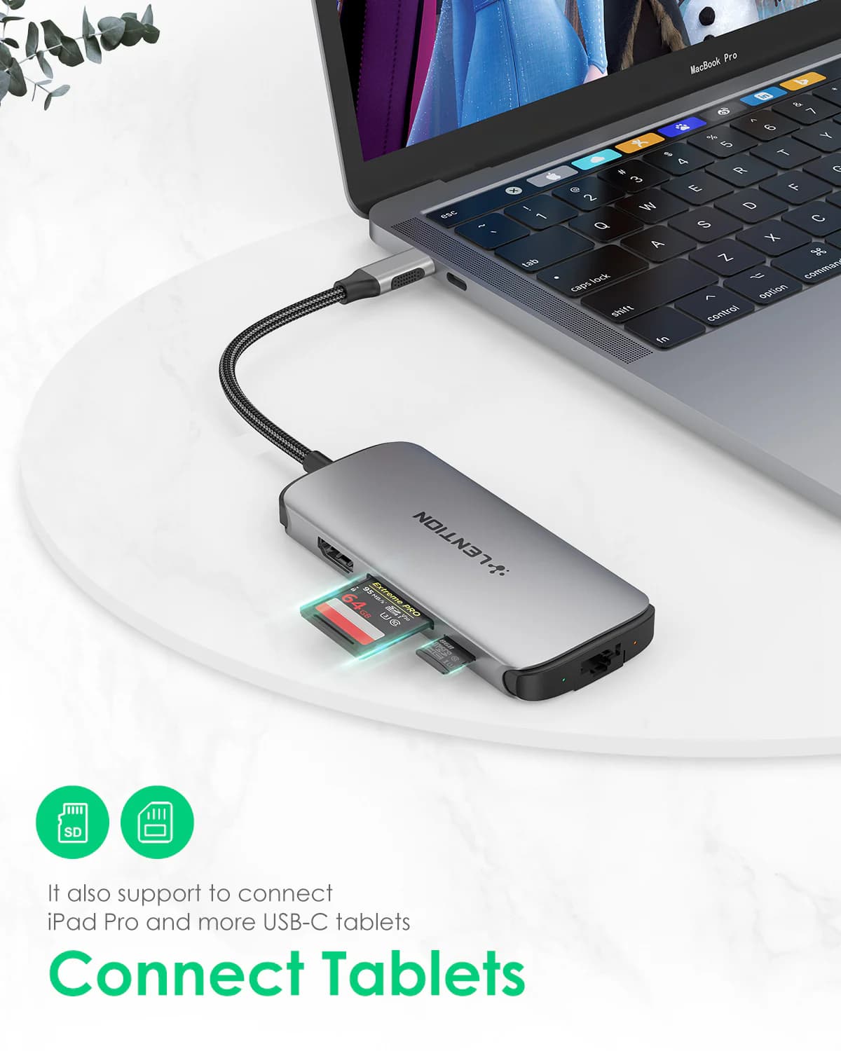 هاب 8 پورت لنشن LENTION C48 USB-C 8 in 1 Hub with 4K HDMI — تصویر ۸