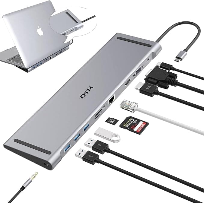 هاب 10 پورت USB-C و استند زیر لپ تاپ