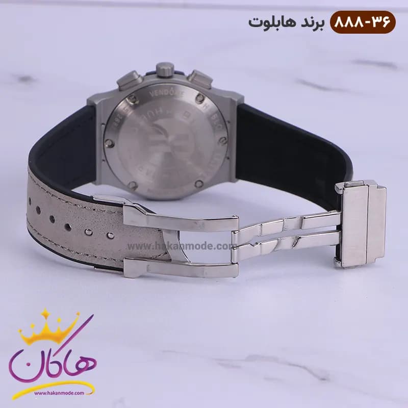 ساعت هابلوت مردانه کرنوگراف طوسی صفحه مشکی 888/36 — تصویر ۳