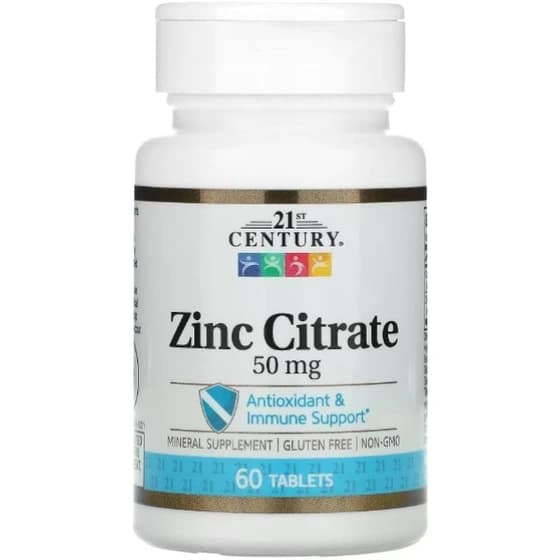 زینک سیترات سنتری 50 میلی گرم 60 عدد 21st Century Zinc Citrate — تصویر ۵