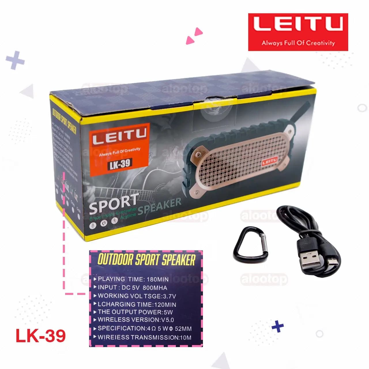 اسپیکر بلوتوثی قابل حمل لیتو مدل LK-39 — تصویر ۶