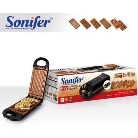 وافل ساز پنج کاره سونیفر sonifer sandwich maker 5 in 1 دونات ساندویچ گریل مدلSF-6121