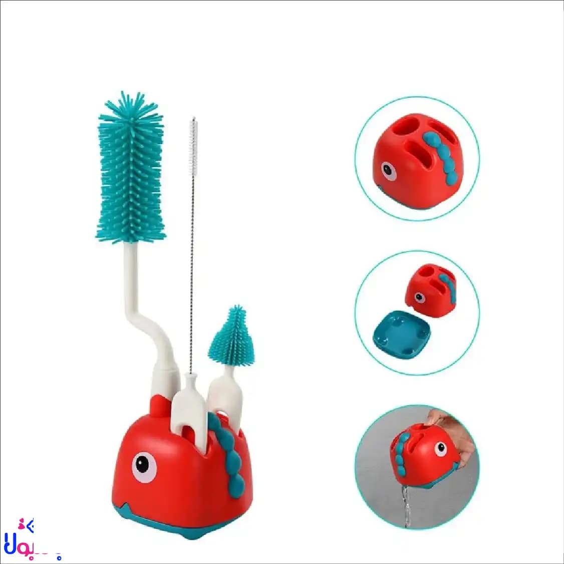 شیشه شور سیلیکونی 4 تکه نوزاد طرح دایناسور — تصویر ۴