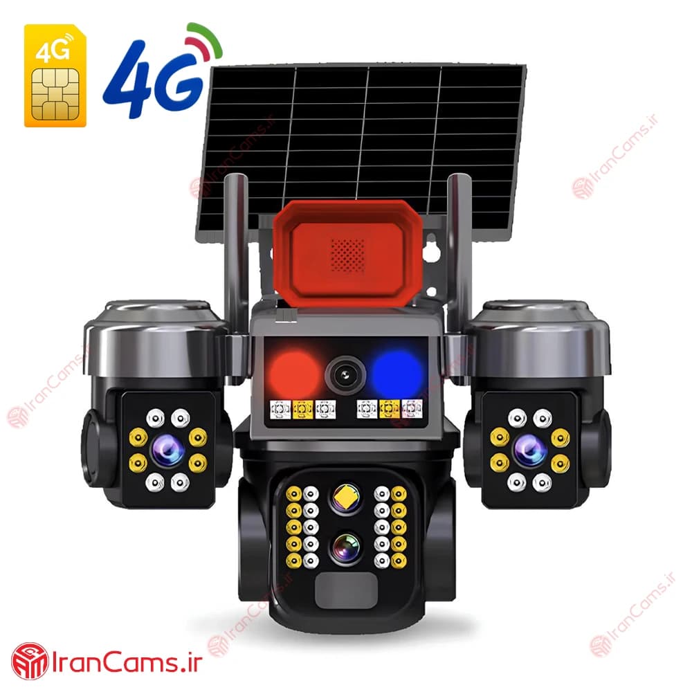 دوربین بی سیم خورشیدی سیمکارتی سه لنز 12 مگاپیکسل V380 مدل LX-XW818-4G — تصویر ۵