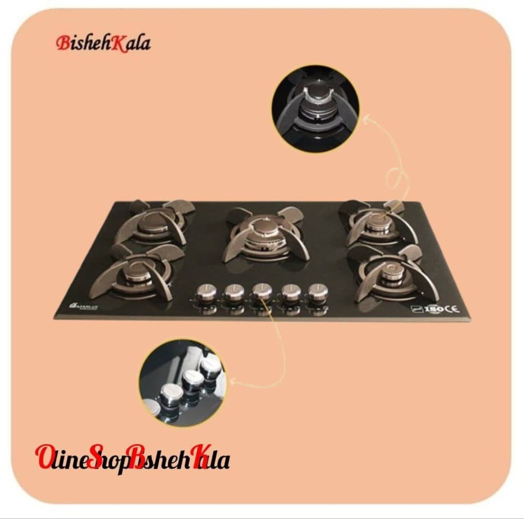 اجاق گاز صفحه ای 5 شعله مدل G05NL – C6B کد(96)
