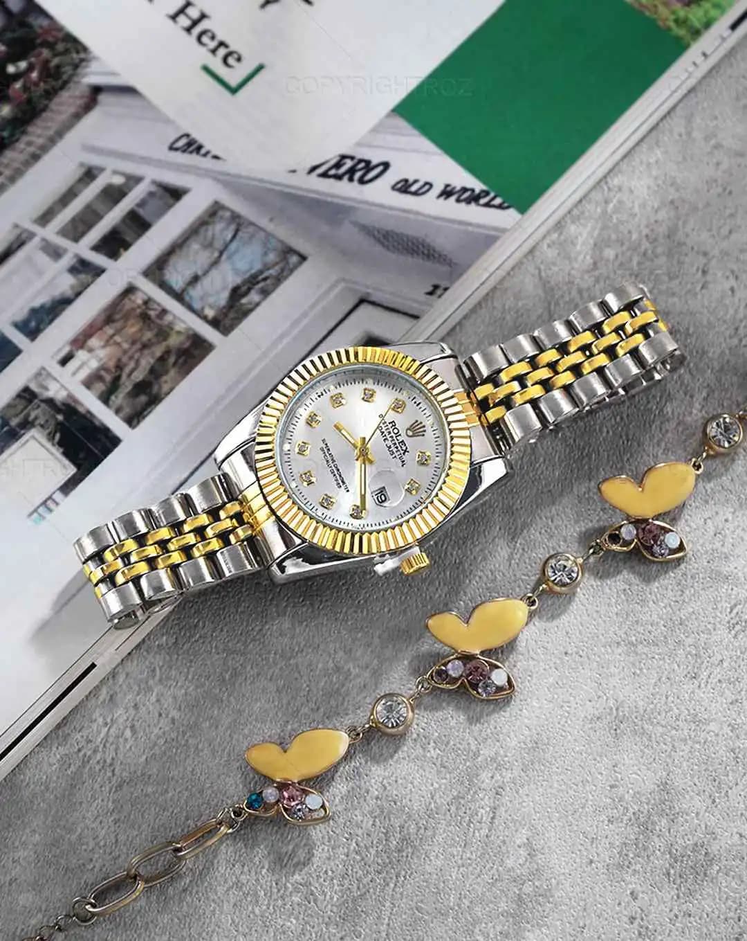 ساعت مچی زنانه رولکس ROLEX طرح دیت جاست مدل 1269 — تصویر ۶