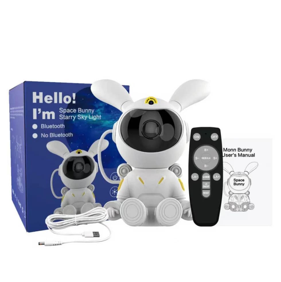 چراغ پروژکتور فضانورد مدل Moon Bunny با نور کهکشانی و کنترل از راه دور
