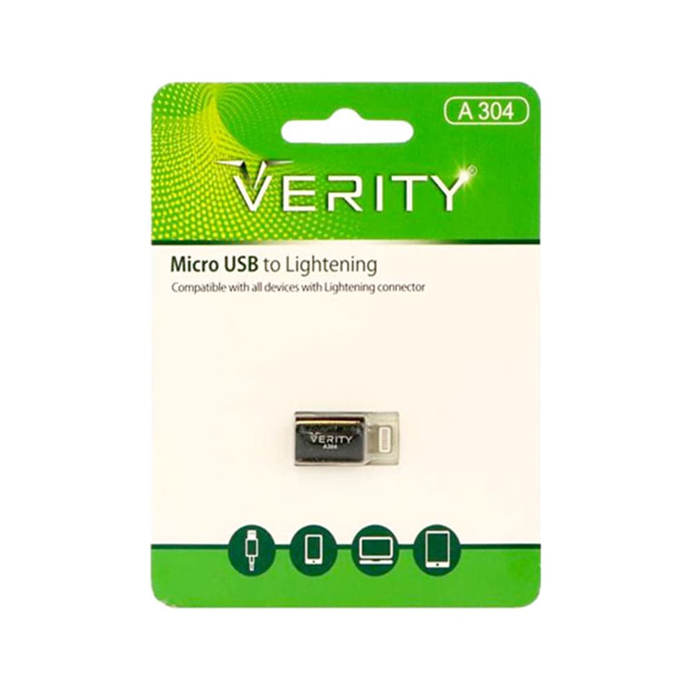تبدیل OTG اندروید MICRO-USB به آیفون LIGHTNING وریتی Verity مدل A 304 — تصویر ۵