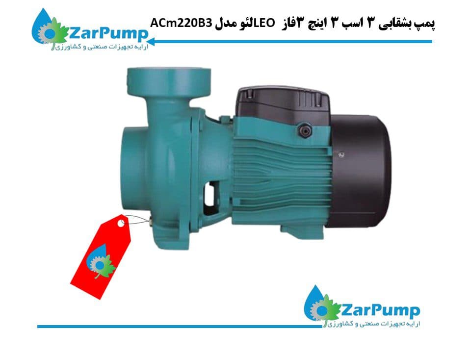پمپ بشقابی 3 اسب 3 اینچ 3فاز LEO لئو مدل ACm220B3 — تصویر ۲