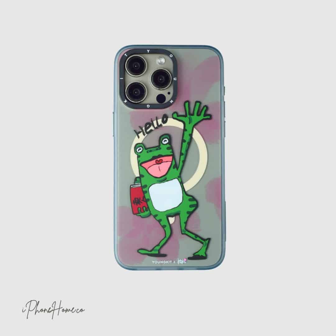 قاب یانگ کیت Hello Frog مناسب iPhone 15 Pro Max (8071)