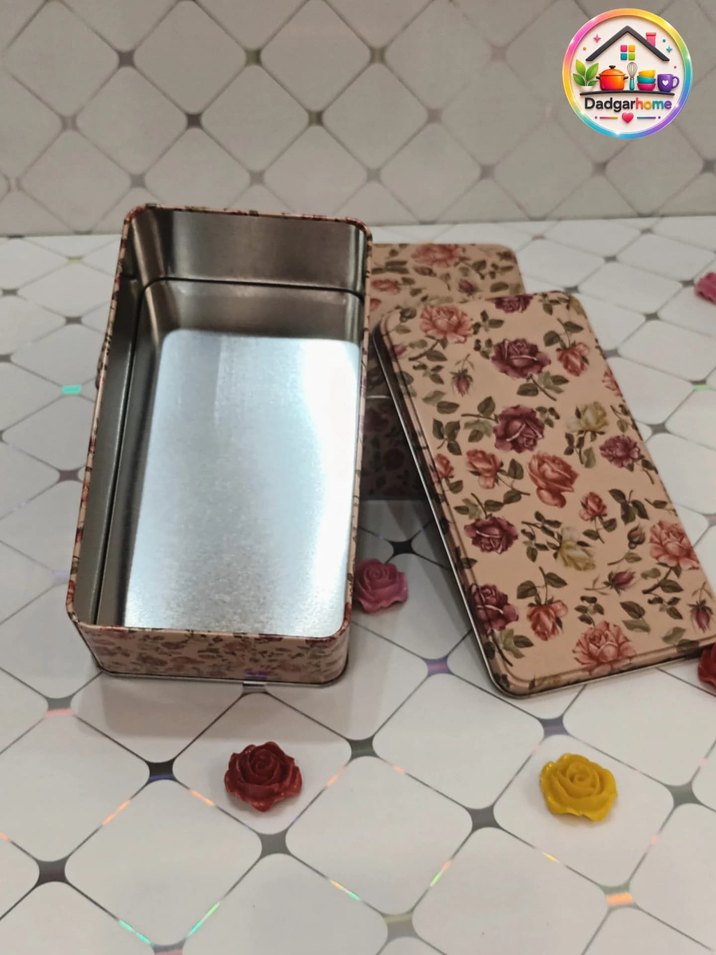 جعبه فلزی جواهرات مستطیل — تصویر ۹
