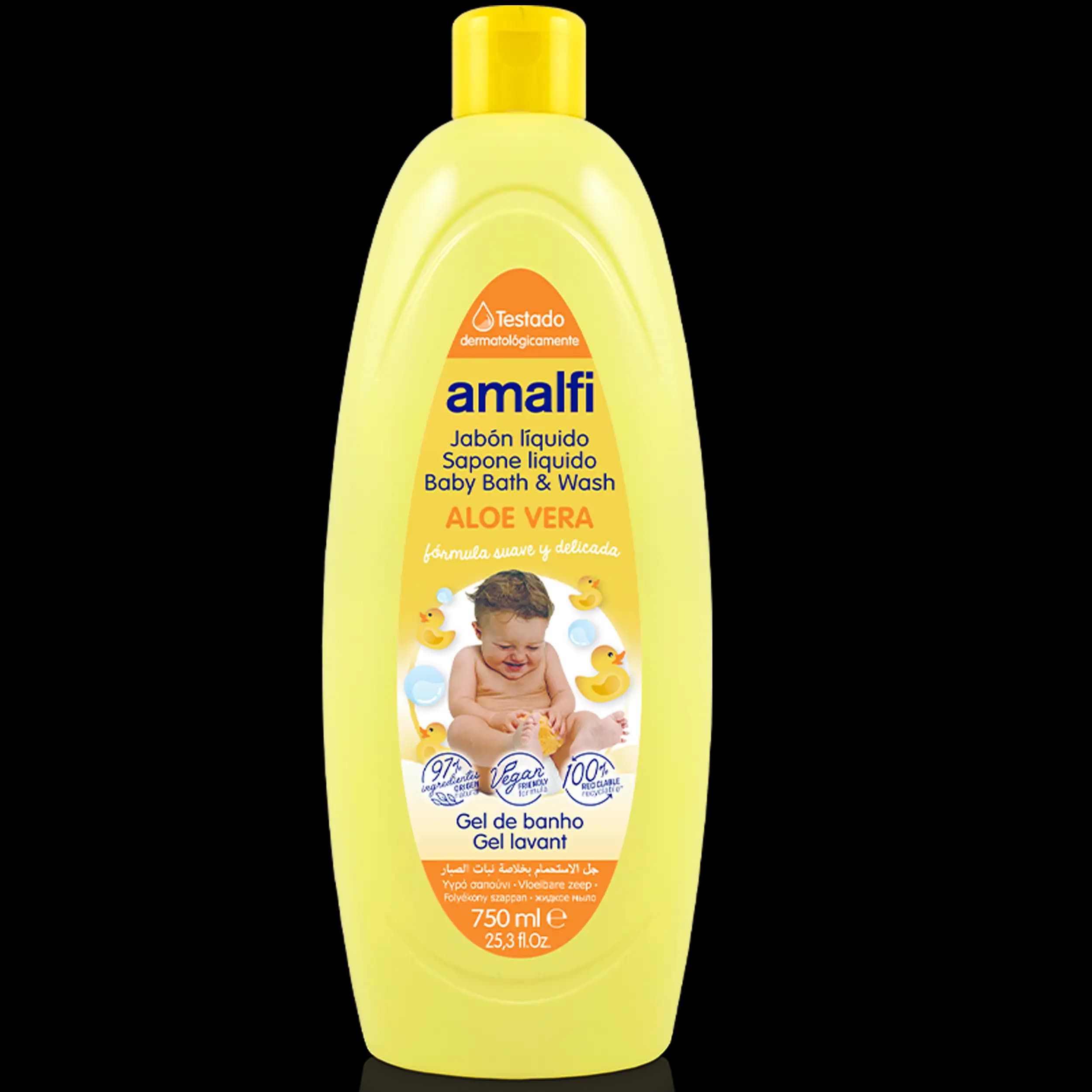 شامپو سر و بدن بچه گانه آمالفی با عصاره آلوئه ورا حجم 750 میل – Amalfi Baby Head and Body Shampoo with Aloe Vera 750 ml — تصویر ۴