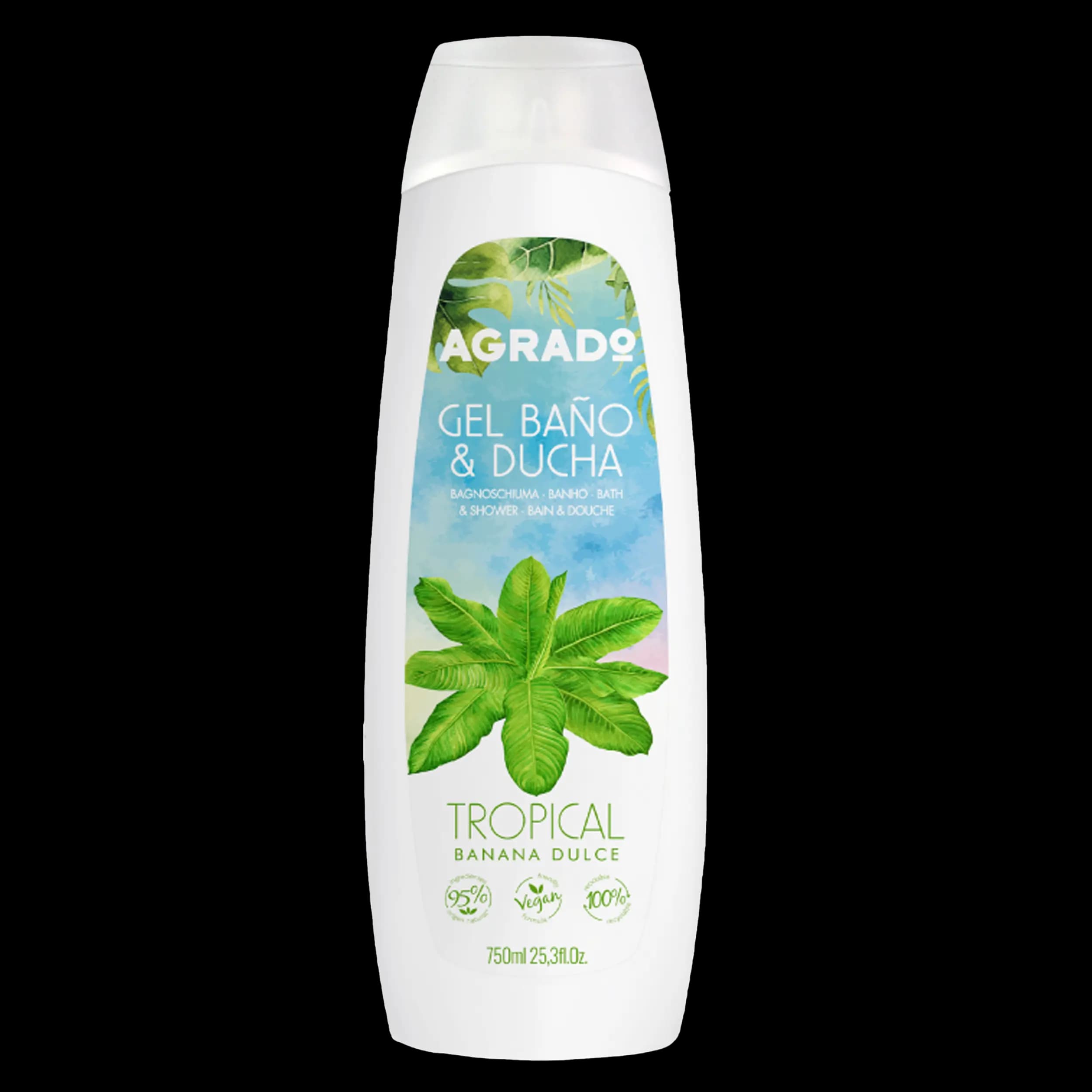 شامپو بدن موز استوایی 750 میل آگرادو | Tropical Bath And Shower Gel — تصویر ۲