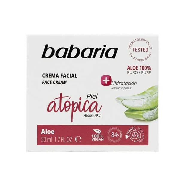 کرم آبرسان باباریا Babaria پوست آتوپیک (فوق حساس) عصاره آلوئه ورا 50 میل
