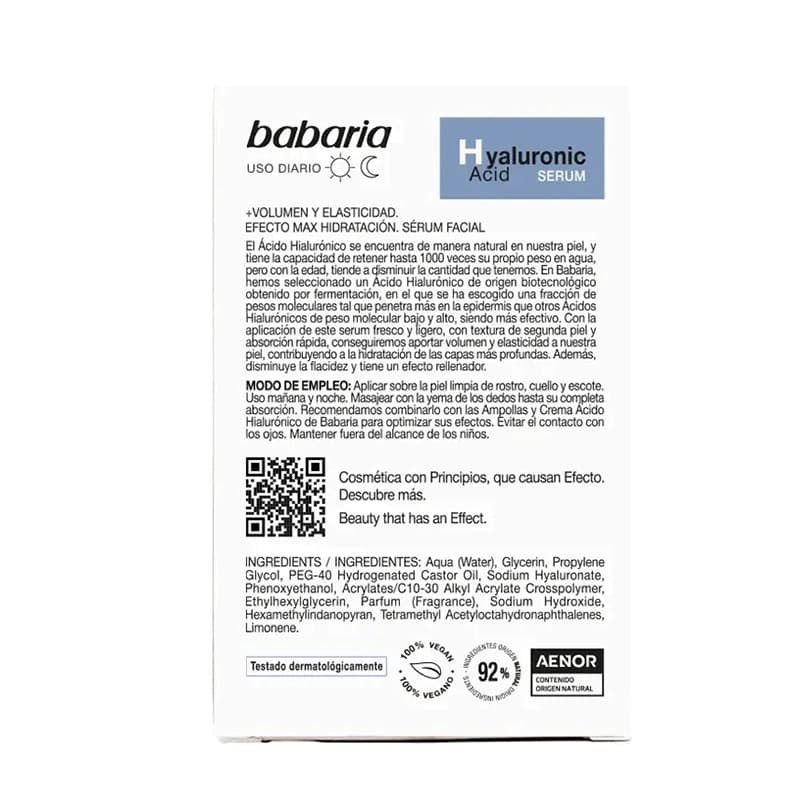 سرم آبرسان هیالورونیک اسید باباریا Babaria حجم 30 میل — تصویر ۶