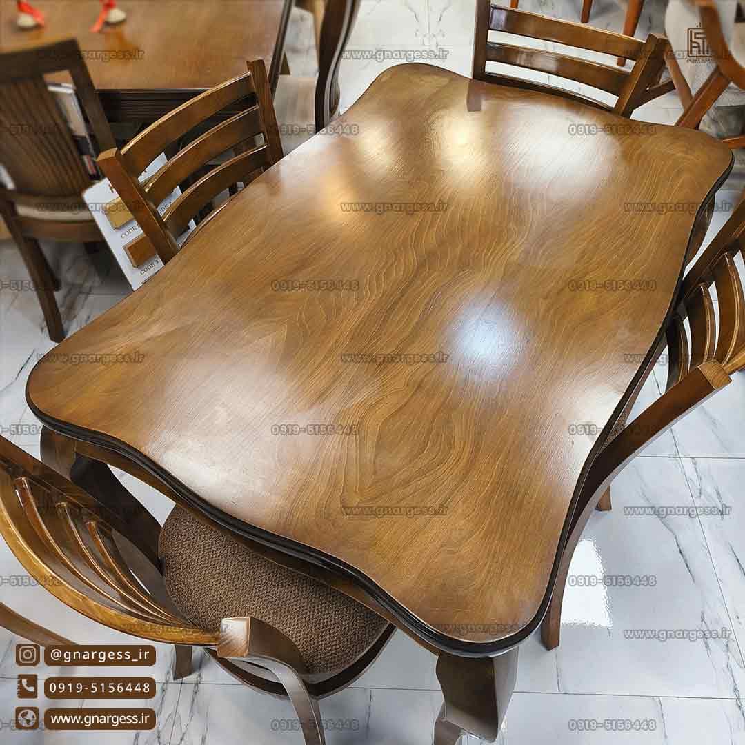 میز ناهارخوری چوب راش برنتین با میز چوب راش — تصویر ۱۲