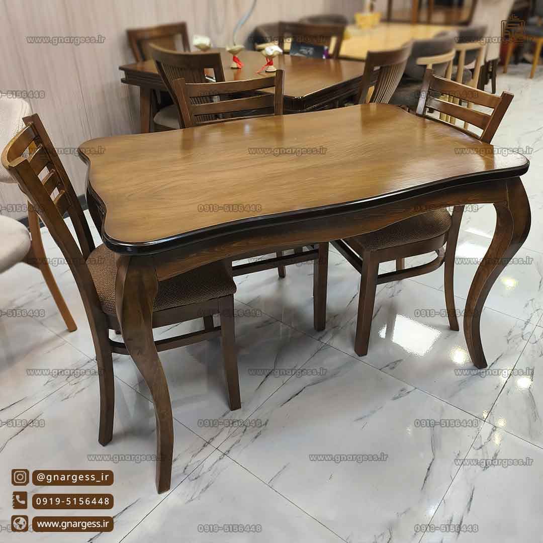 میز ناهارخوری چوب راش برنتین با میز چوب راش — تصویر ۵