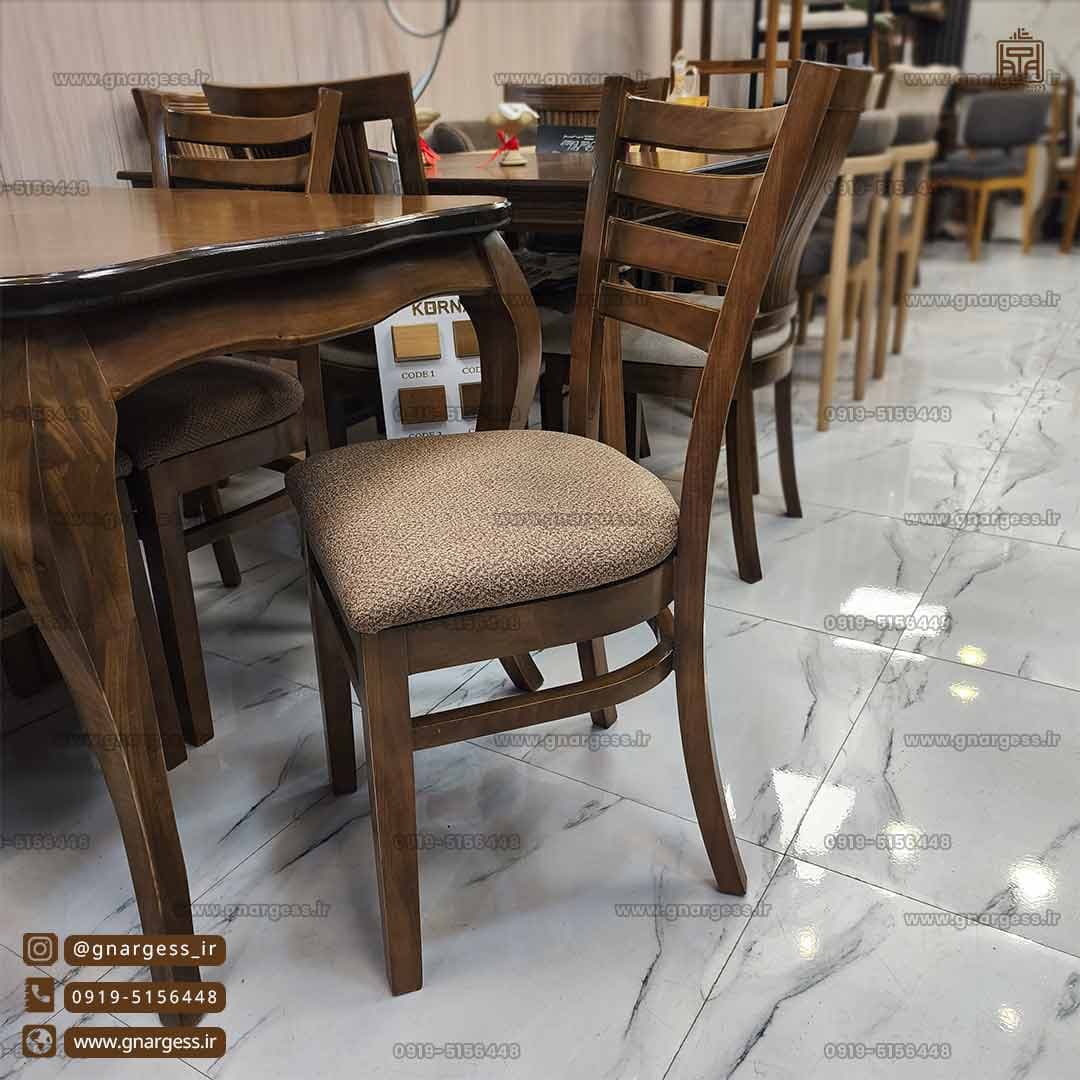 میز ناهارخوری چوب راش برنتین با میز چوب راش — تصویر ۷