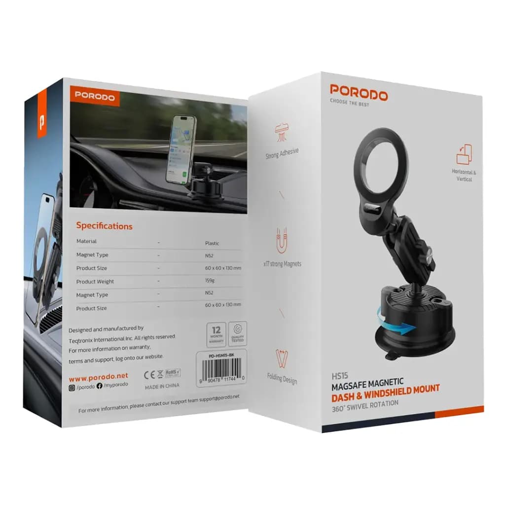 هولدر موبایل مگ سیف پرودو Porodo Magsafe Magnetic Dash & Windshield Mount PD-HSM15 — تصویر ۹