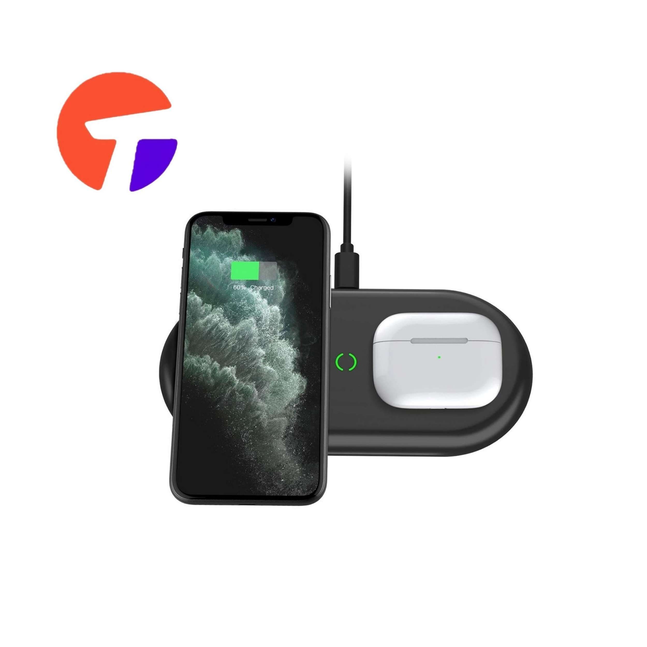 شارژر بی سیم دوگانه سریع برند Yootech مدل MF400 — تصویر ۲