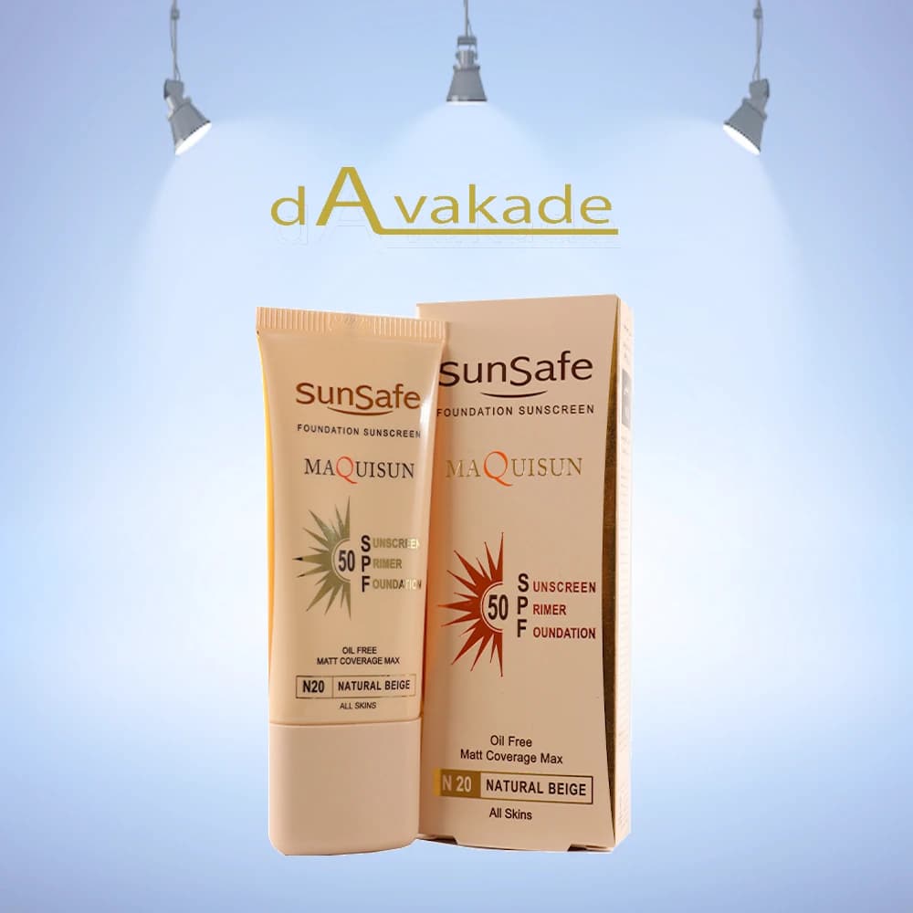 ضد آفتاب کرم پودری پرایمری SPF50 بژ وانیلی N20 سان سیف SUNSAFE — تصویر ۳