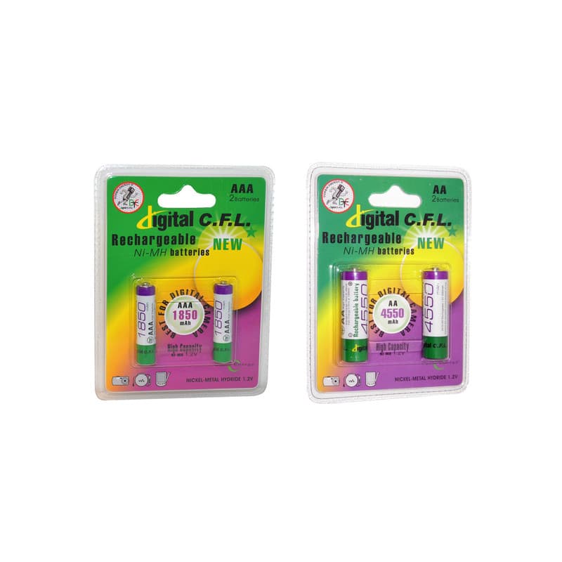 باتری قلمی و نیم قلمی قابل شارژ CFL مدل 45501850mAh بسته 4 عددی
