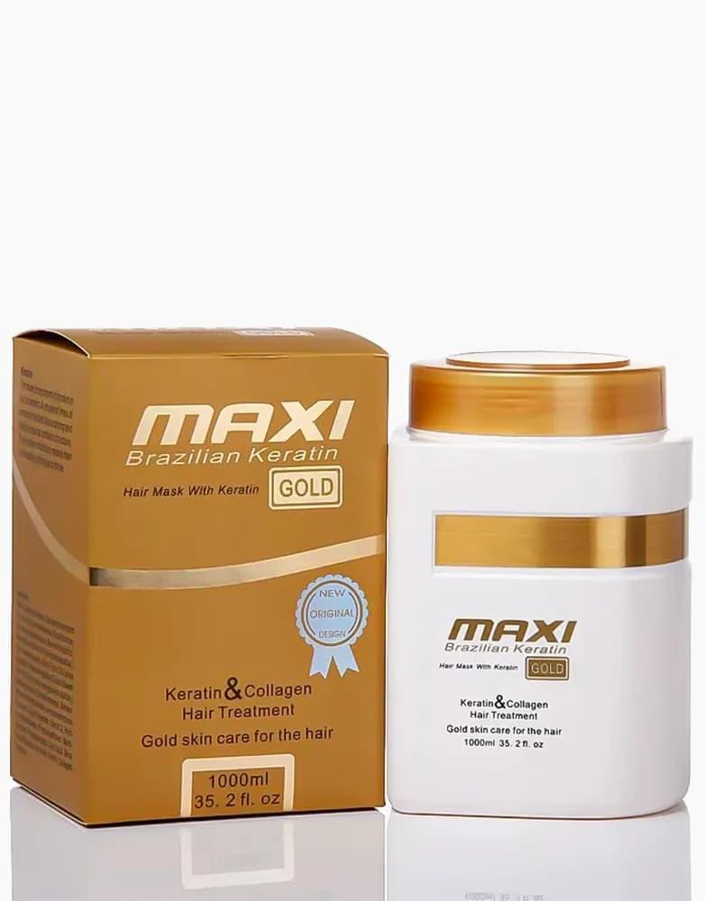 ماسک مو مکسی سری Brazilian keratin مدل GOLD | حجم 1000 میل — تصویر ۴