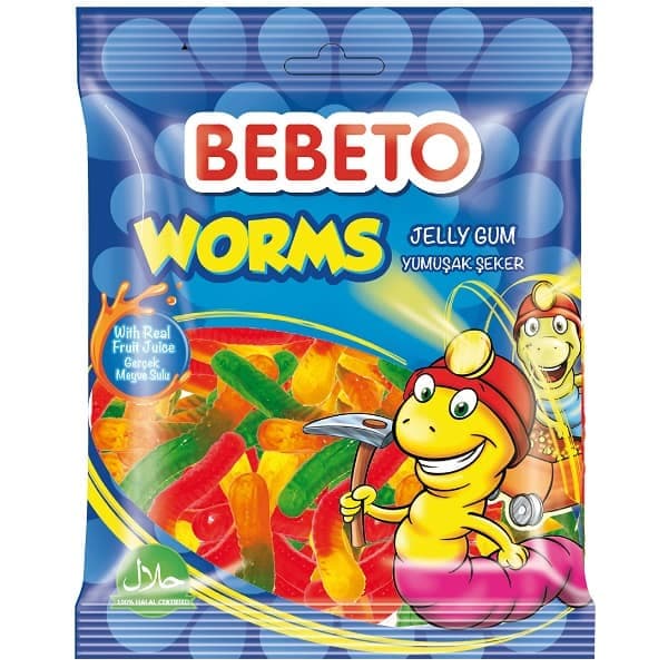 پاستیل کرمی ببتو 80 گرم BEBETO Worms — تصویر ۴