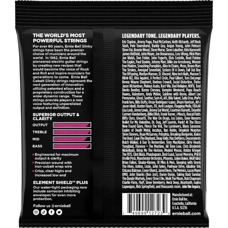 Ernie Ball Cobalt Super Slinky Elecric Guitar Strings – 9-42 – 2723 — تصویر ۳
