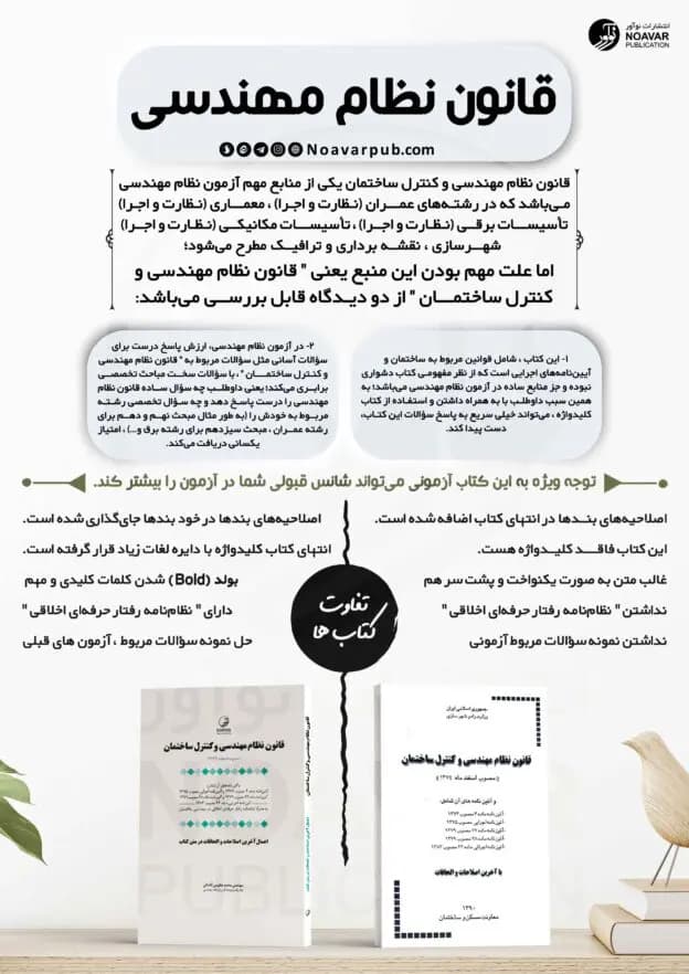 قانون نظام مهندسی و کنترل ساختمان به انضمام آییننامهها و دستورالعملهای اجرایی (اصلاحیه ها در متن اعمال شده) — تصویر ۲