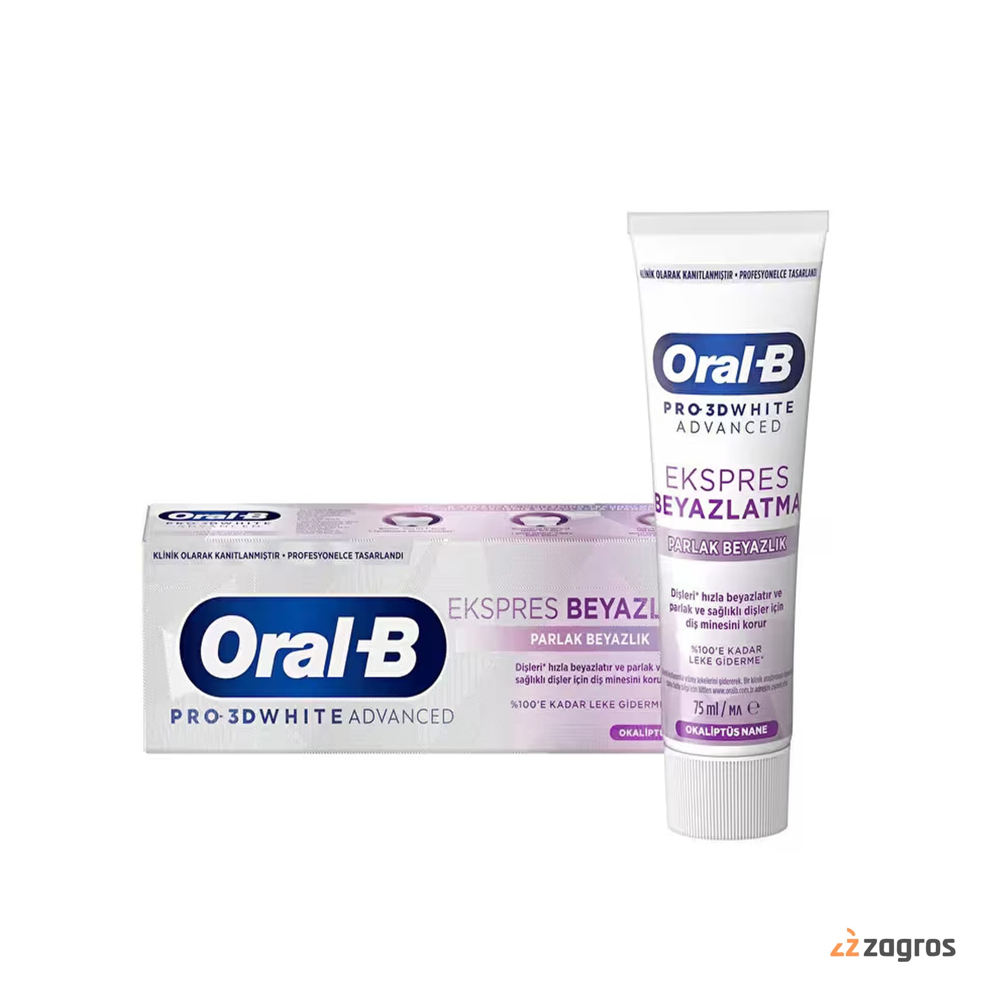 خمیر دندان سفید کننده اورال بی Oral B مدل Pro 3D White Advanced حجم 75 میل