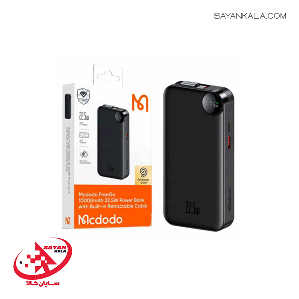 پاور بانک مک دودو مدل POWER BANK MCDODO MC 3860 PD/QC DIGITAL DISPLY 10000mAH 22.5W BLACK