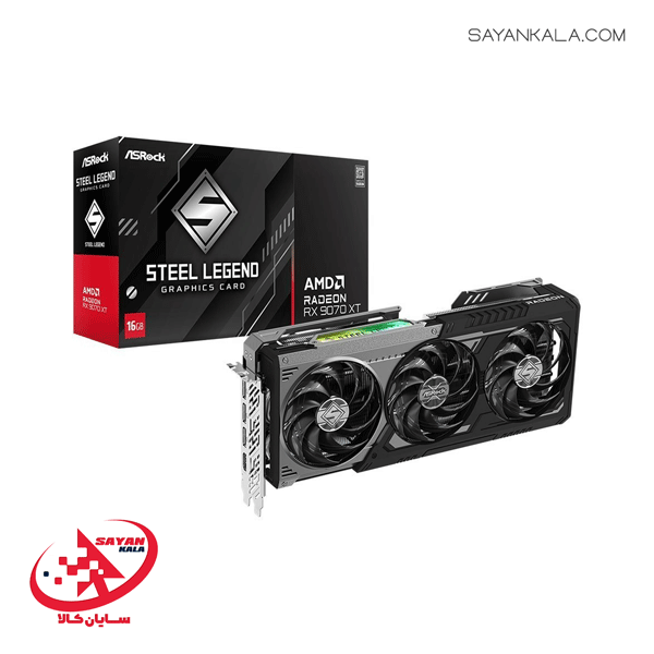کارت گرافیک ازراک مدل GRAPHICS CARD ASROCK RX 9070 XT STEEL LEGEND DARK 16GB