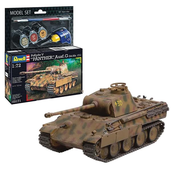 ماکت تانک ریول مدل Panther Ausf. G مقیاس 1:72 کد 03171 با کیت رنگ آمیزی