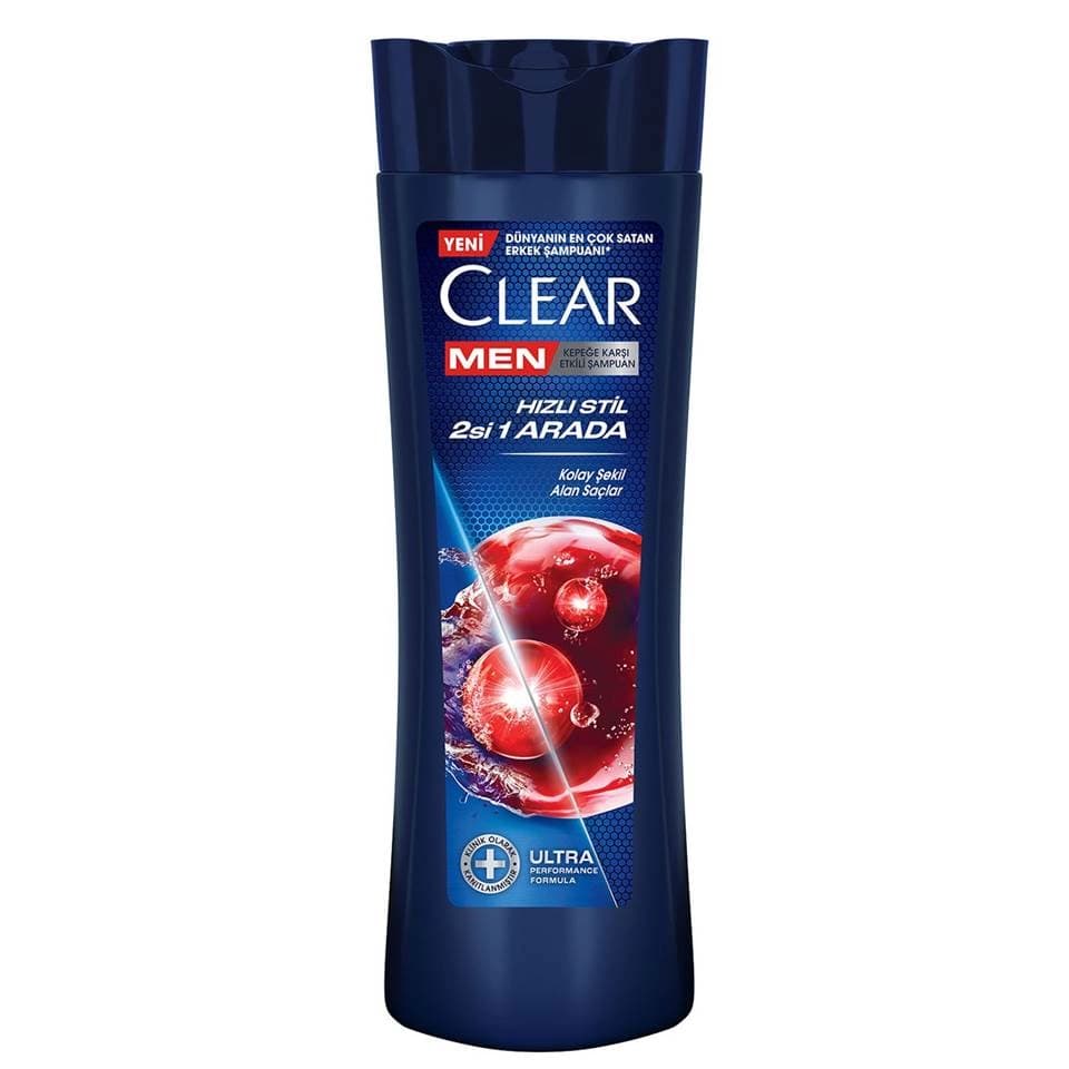 شامپو مردانه کلیر ضد شوره مدل Hizli Stil 2 in 1 حجم 350 میل